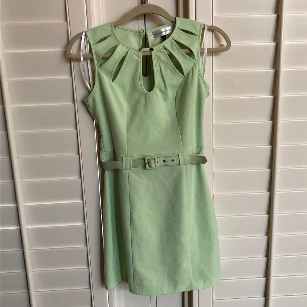 Luxe Apothetique Green Mint Mini lined Dress EUC